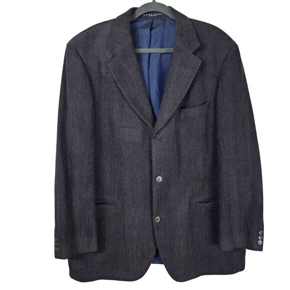 Hugo Boss Neiman Marcus Wool Blazer 46R Brown Ventless Office Quiet Luxury USA - Picture 1 of 15